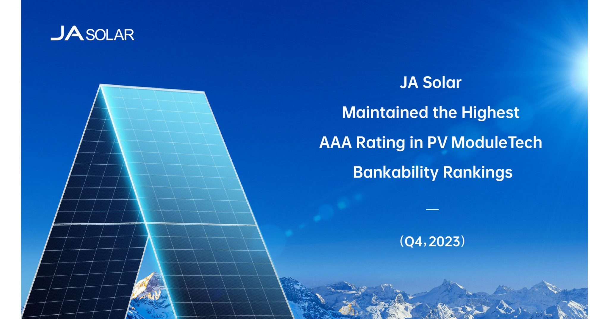 JA Solar maintains highest AAA rating in PV ModuleTech bankability rankings scaled