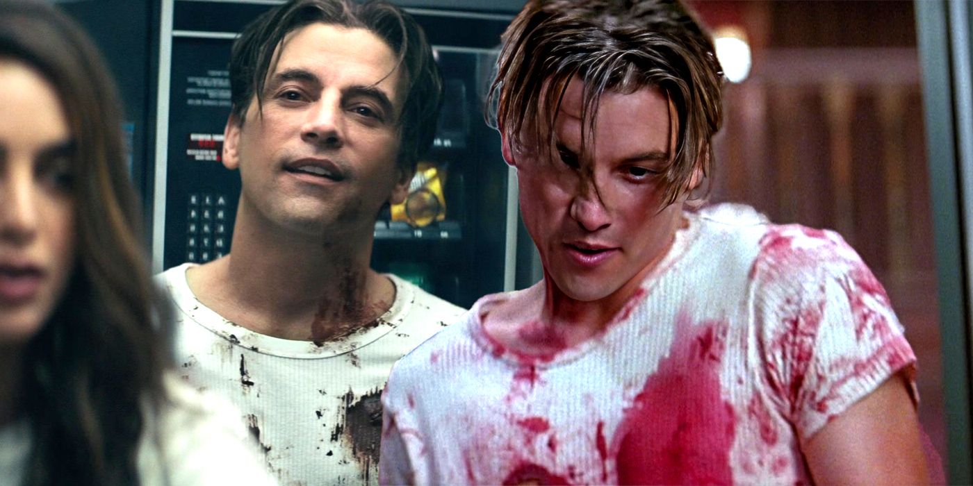 skeet ulrich as billy looking menacing in both scream 1996 and scream 2022