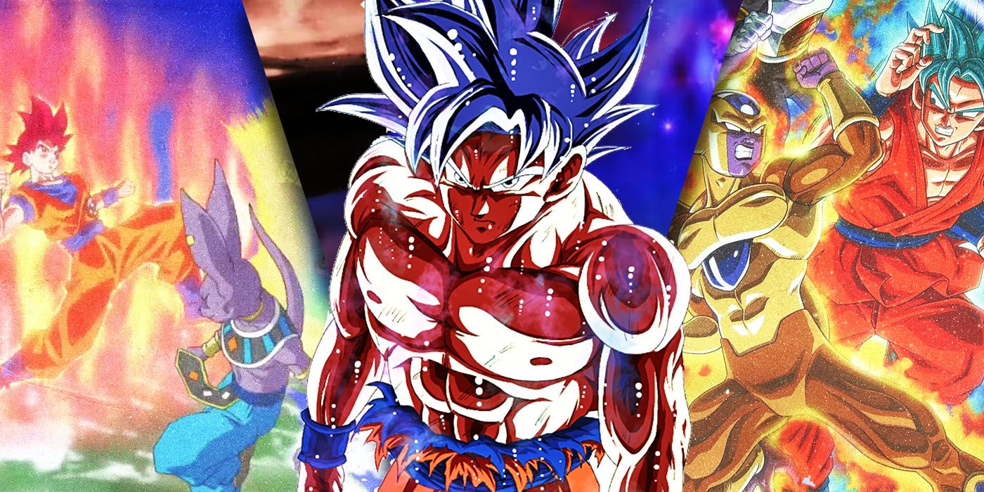 split images of goku beerus and golden frieza