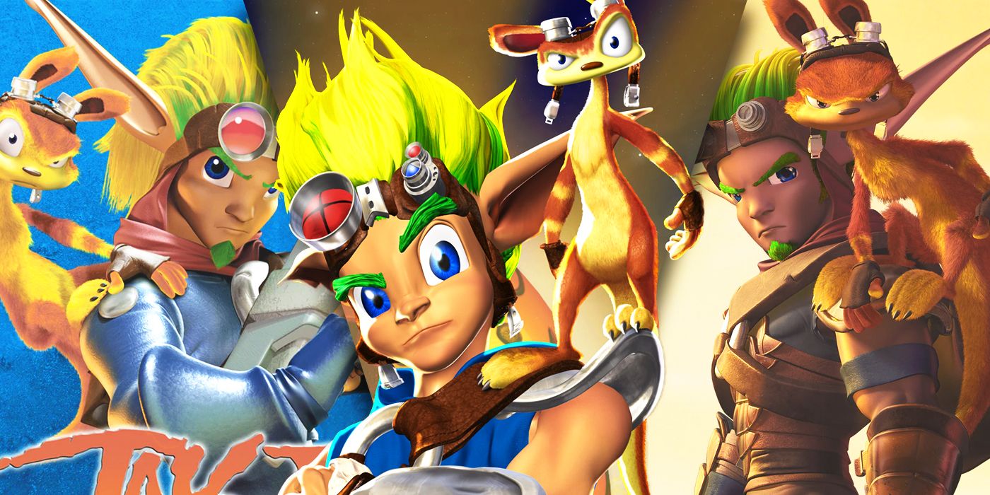 split image of jak and daxter
