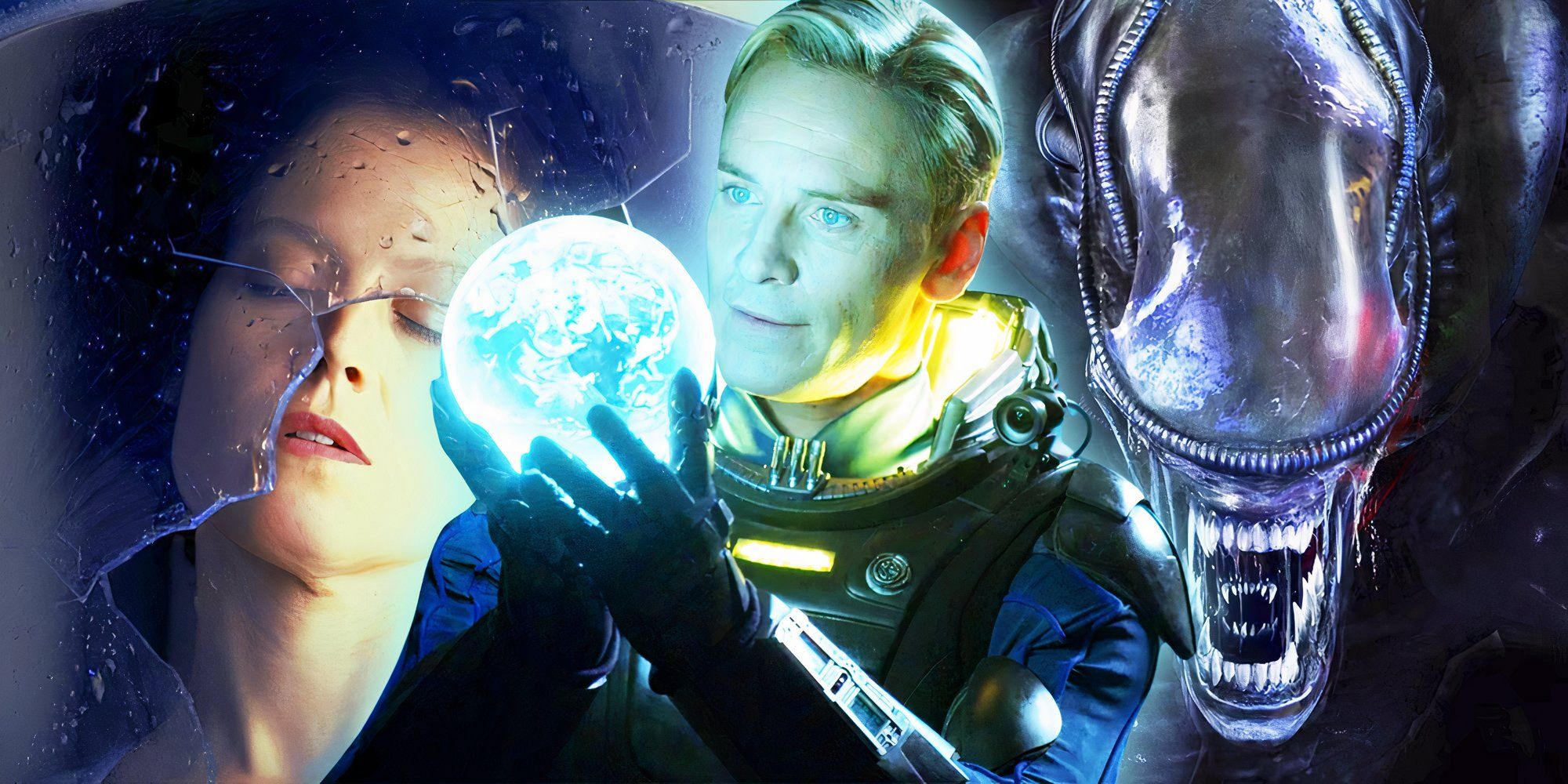 sigourney weaver prometheus and a xenomorph