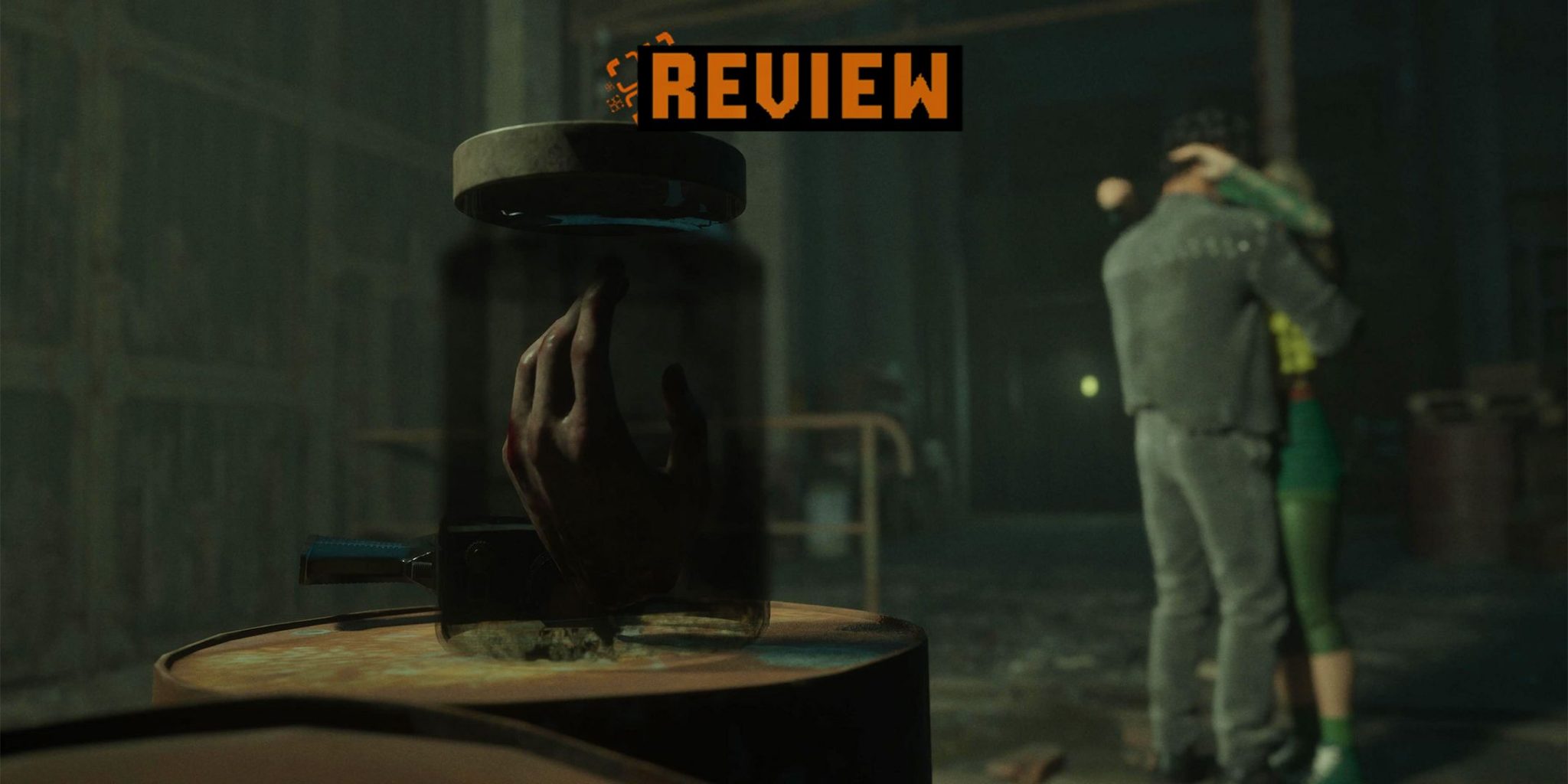 the casting of frank stone jaime and chris cuddling in front of a severed hand in a jar